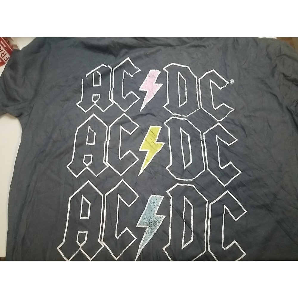 ACDC Short Sleeve Crew Neck Graphic Print Shirt Gray Adult Large - Picture 1 of 6